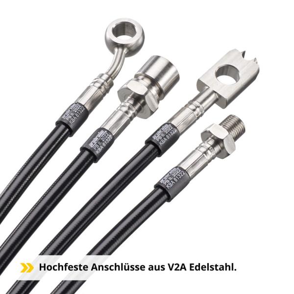 Steel braided brake line set (A4762-VH), Alfa 155 2.0 TWIN SPARK 16V